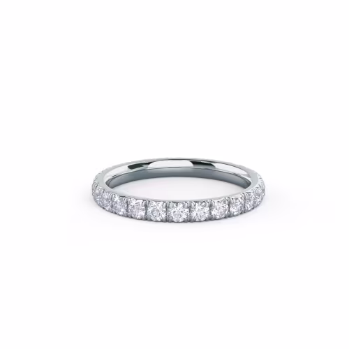 1.0 ctw Round Diamonds French Pavé Eternity Band in 18k White Gold (Main View)