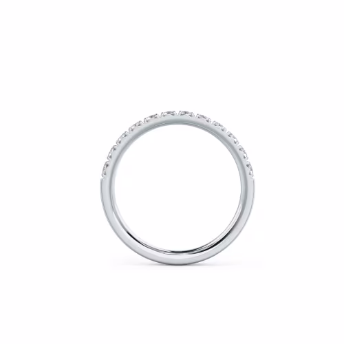 0.5 ctw Round Lab Grown Diamonds French Pavé Half Band in 18k White Gold (Profile View)