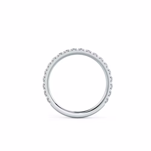 White Gold French Pavé Three Quarter Band featuring 0.65 ctw Round Brilliant Diamonds (Profile View)