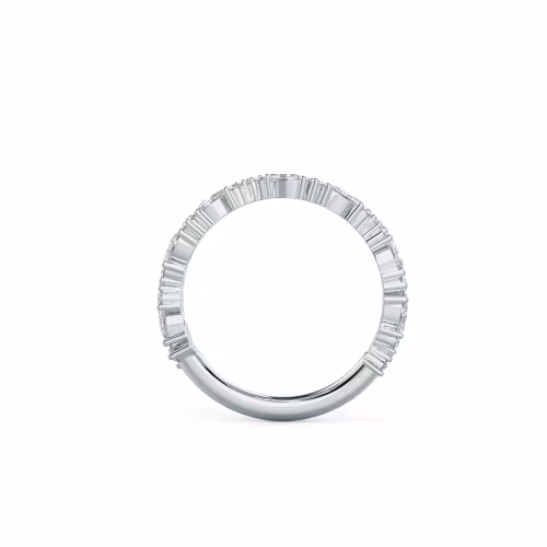 1.0 Carat Lab Created Diamonds set in White Gold Jessica Three Quarter Band (Profile View)