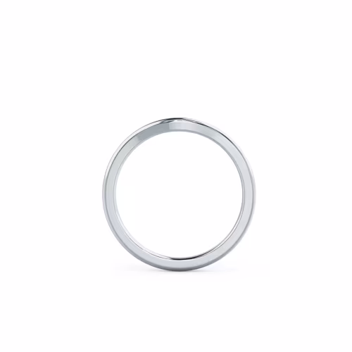 18k White Gold Metal Contoured Band featuring Plain Metal Diamonds (Profile View)