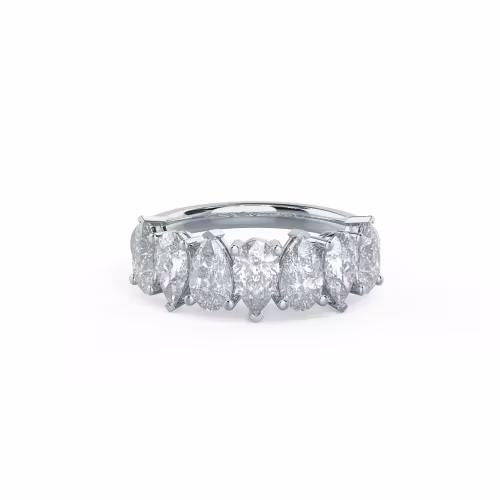 2.0 ct Lab Diamonds set in 18kt White Gold Pear Alternating Seven Stone (Main View)