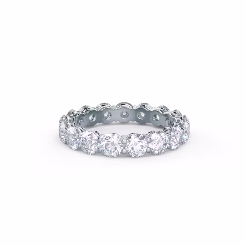18k White Gold Prong Set Eternity Band featuring 3.0 ct Round Brilliant Synthetic Diamonds (Main View)