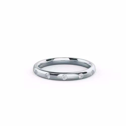 0.3 Carat Created Diamonds Rounded Flush Set Eternity Band in 18 Karat White Gold (Main View)