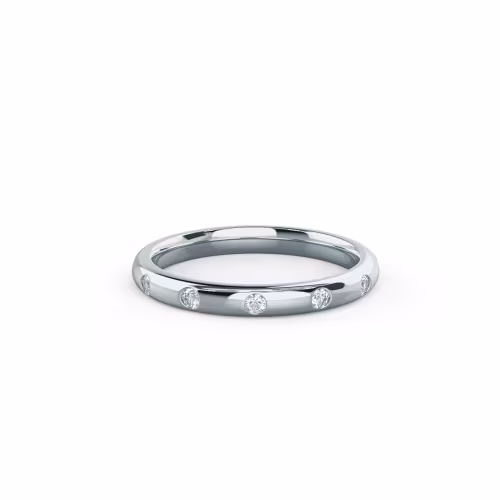 0.25 Carat Lab Diamonds Rounded Flush Set Three Quarter Band in 18k White Gold (Main View)