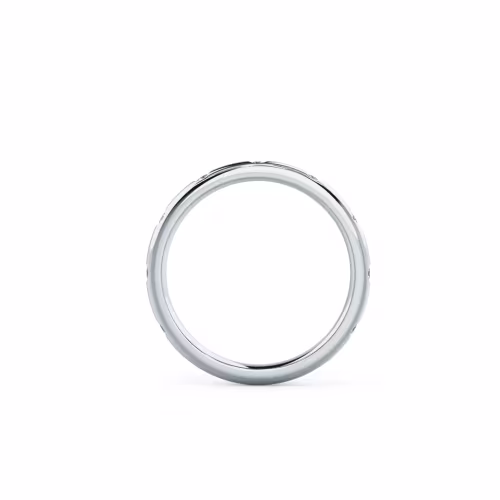 0.25 Carat Man Made Diamonds Rounded Flush Set Three Quarter Band in 18kt White Gold (Profile View)