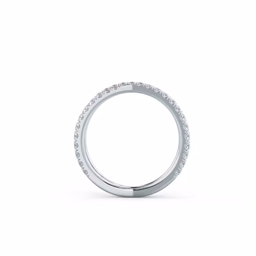 18k White Gold X Wedding Band featuring 0.75 ct Round Lab Diamonds (Profile View)