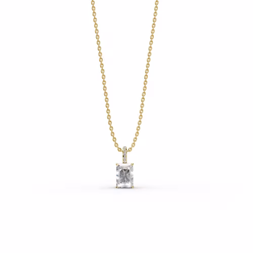 Exceptional Quality 2.05 Carat Diamonds set in 14k Yellow Gold 2.05ctw Radiant Cut Diamond Pendant with Pave Diamond Bail in 14k Yellow Gold (Main View)