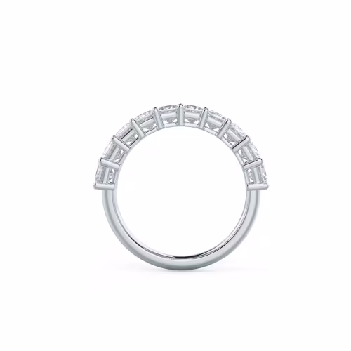2.1 Carat Diamonds Princess Half Band in White Gold (Profile View)