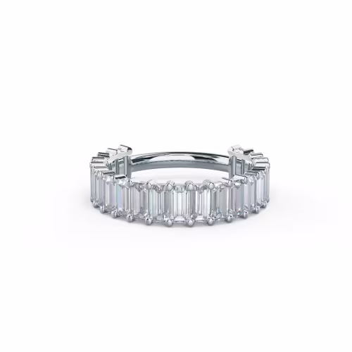 Hand Selected 2.1 ct Diamonds set in 18k White Gold Baguette Three Quarter Band (Main View)