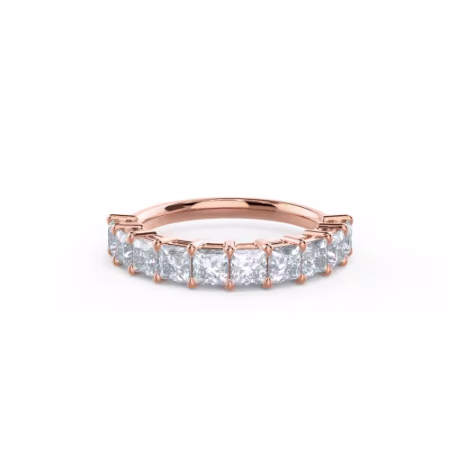 2.1 ctw Lab Diamonds set in 14k Rose Gold Princess Half Band (Main View)