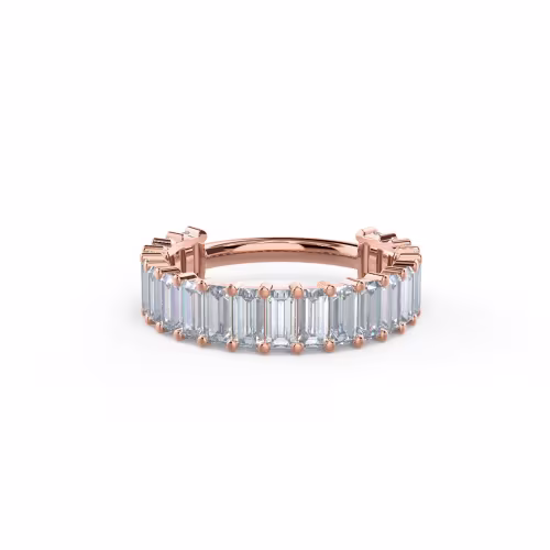 14k Rose Gold Baguette Three Quarter Band featuring 2.1 ctw Lab Grown Diamonds (Main View)