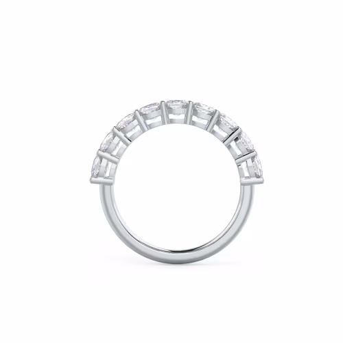 2.25 Carat Lab Grown Diamonds set in 18kt White Gold Cushion Half Band (Profile View)