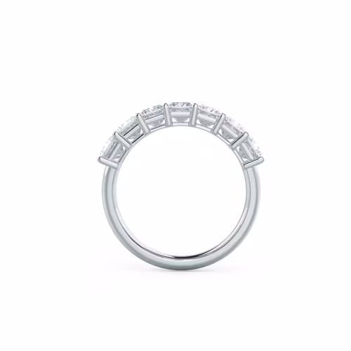 18k White Gold Princess Seven Stone featuring 2.0 ct Created Diamonds (Profile View)