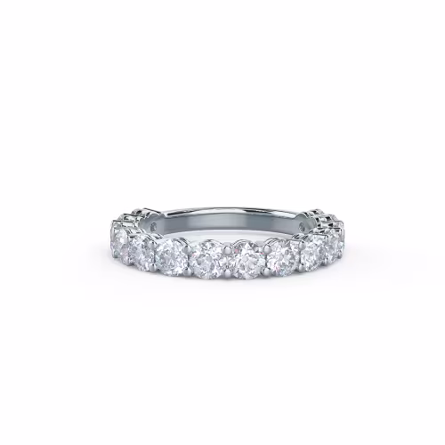 2.0 ctw Round Brilliant Lab Diamonds set in 18k White Gold Prong Set Three Quarter Band (Main View)