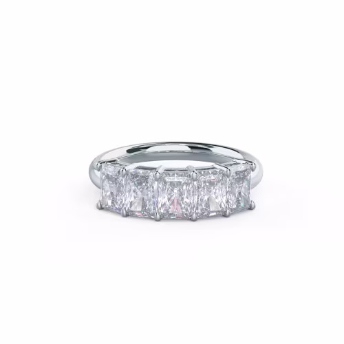 2.0 Carat Lab Created Diamonds set in 18k White Gold Radiant Five Stone (Main View)
