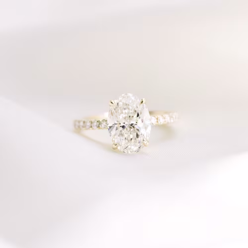 14k gold 2.5ct oval lab diamond pavé engagement ring ada diamonds design ad 230 macro