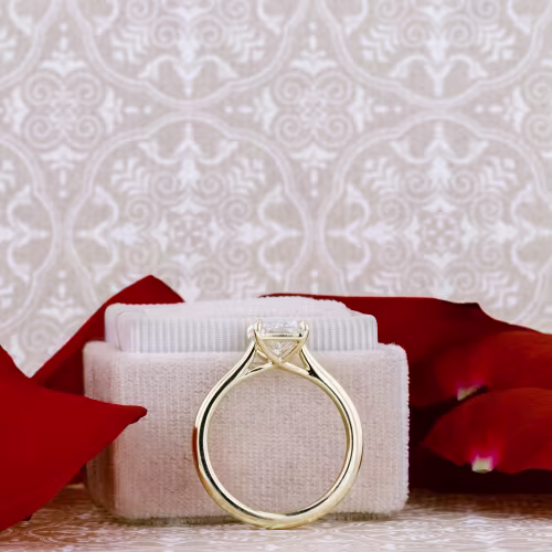 yellow gold 2 ct radiant cut trellis lab created diamond solitaire engagement ring ada diamonds design ad 333 profile view