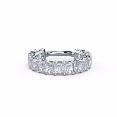 High Quality 3.5 ct Diamonds Radiant Three Quarter Band in 18k White Gold (Main View)