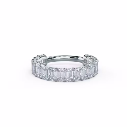 White Gold Emerald Three Quarter Band featuring 3.6 Carat Lab Diamonds (Main View)