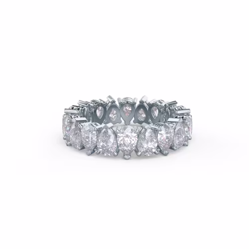 3.6 Carat Lab Created Diamonds Pear Alternating Eternity Band in 18k White Gold (Main View)