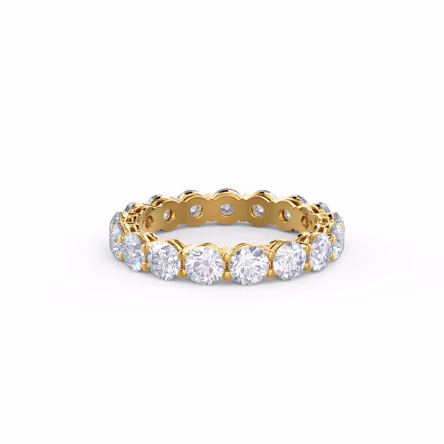 14 Karat Yellow Gold Round Diamond Prong Set Eternity Band featuring 3.0 Carat Round Lab Diamonds (Main View)