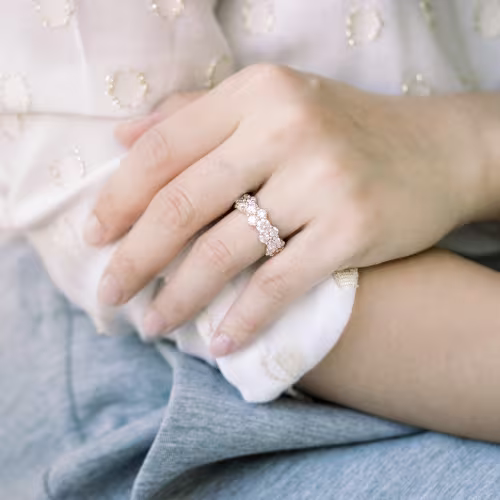 rose gold custom 5 ct lab diamond wedding band ada diamonds design ad 181 on model