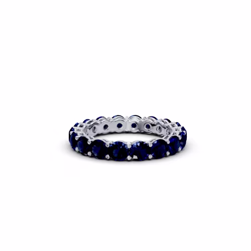 3.0 ct Round Platinum Sapphire Prong Set Eternity Band (Main View)