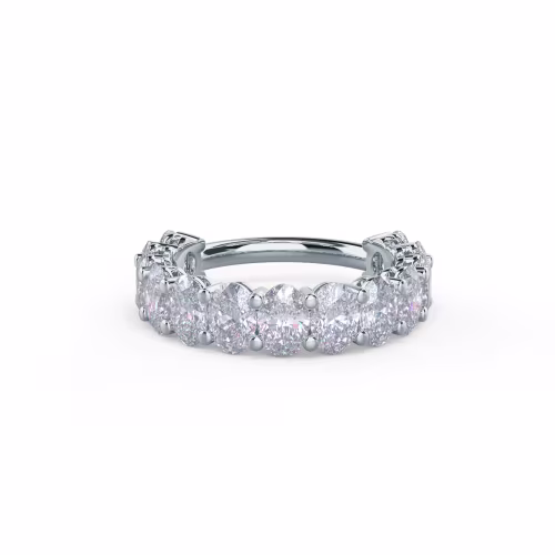 4.0 ct Diamonds set in 18k White Gold Oval Basket Three Quarter Band (Main View)
