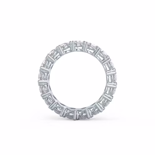5.0 ctw Diamonds set in 18k White Gold Pear Angled Eternity Band (Profile View)