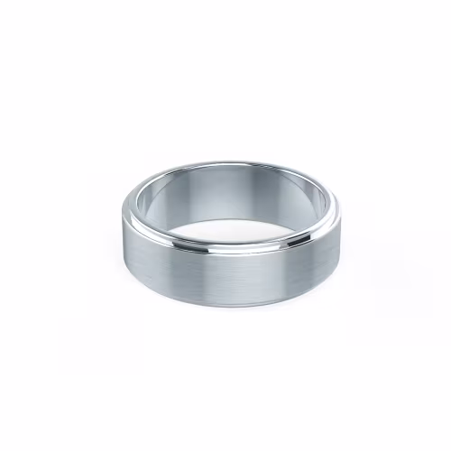 Alternate White Image for Matte Flat Beveled Ring