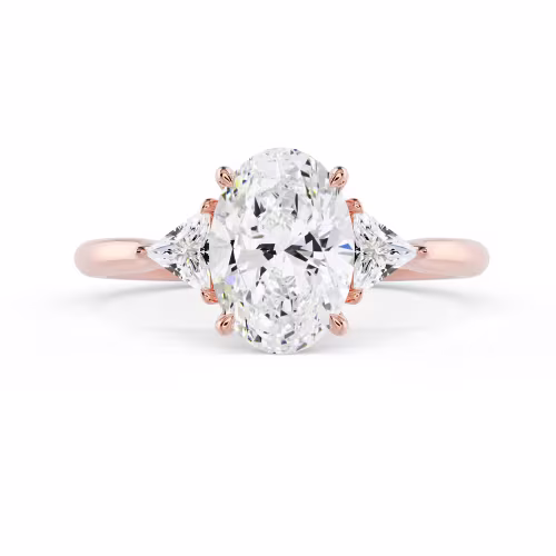 Rose Gold Oval and Trillion Setting featuring High Quality Diamonds (Main View)