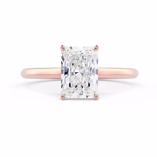 Diamonds Radiant Cathedral Solitaire Diamond Engagement Ring in Rose Gold (Main View)