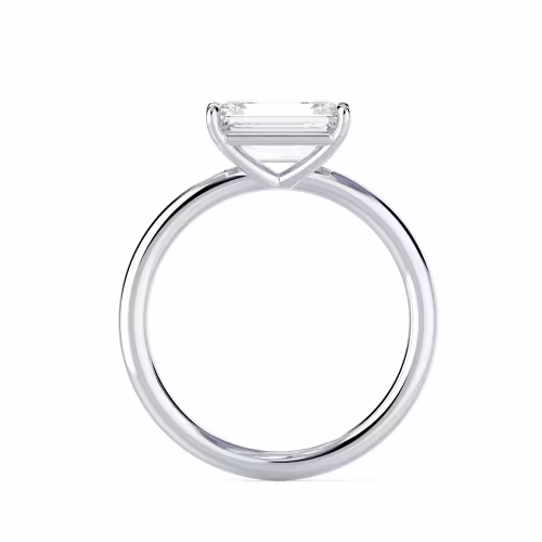 Lab Diamonds Emerald East-West Solitaire in White Gold (Profile View)