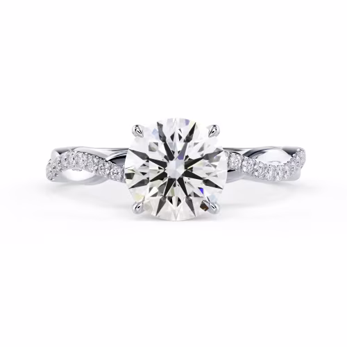 White Gold Infinity Twist Setting featuring High Quality Man Made Diamonds (Main View)