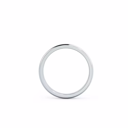Diamonds 3mm Rounded Ring in 18k White Gold (Profile View)