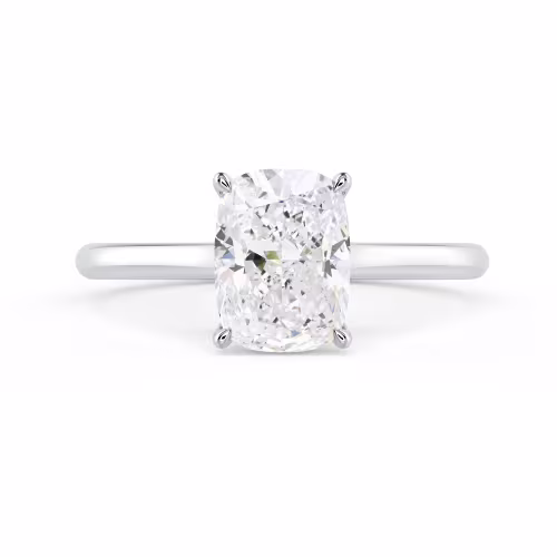 Lab Diamonds Cushion Trellis Solitaire in White Gold (Main View)