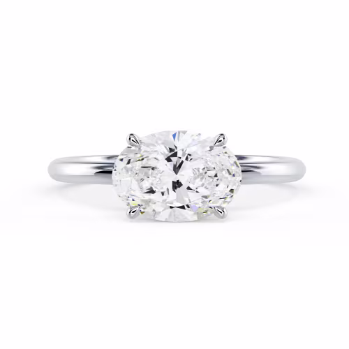 White Gold Oval East-West Solitaire featuring Lab Diamonds (Main View)