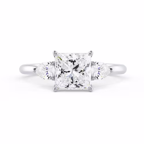 Lab Diamonds set in White Gold Princess and Pear Setting (Main View)