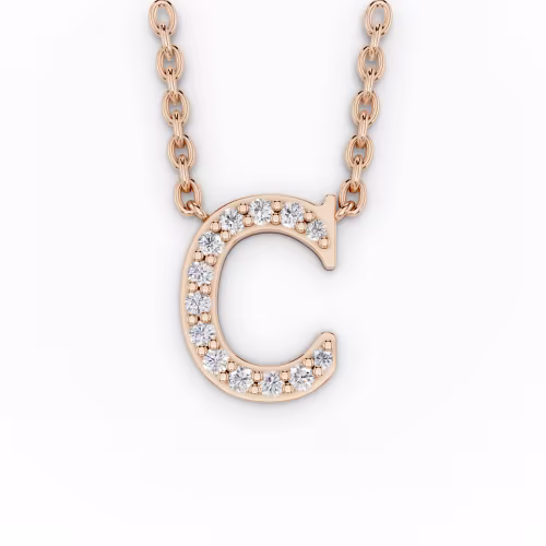 Primary Rose Gold Image for Pave Letter Pendant
