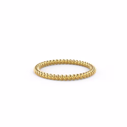 Plain Metal Diamonds set in 14k Yellow Gold Rope Eternity Band (Main View)