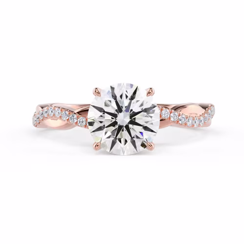 Rose Gold Infinity Twist Diamond Engagement Ring featuring Diamonds (Main View)