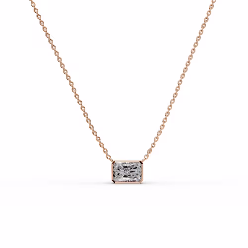 1.5 ct Diamonds set in 14k Rose Gold 1.5ctw Single Bezel Set Radiant Diamond Pendant in 14k Rose Gold (Main View)