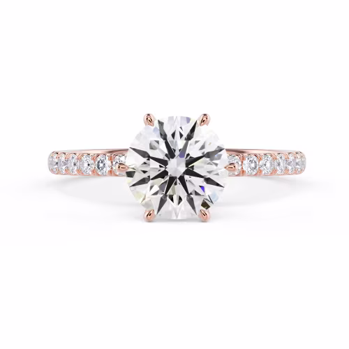 High Quality Round Lab Diamonds Diamond Collar Pavé Setting in Rose Gold (Main View)