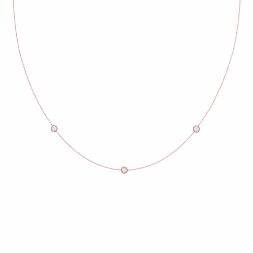Primary Rose Gold Image for Triple Bezel Cosmo Necklace