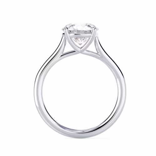 Diamonds Round Trellis Solitaire in White Gold (Profile View)