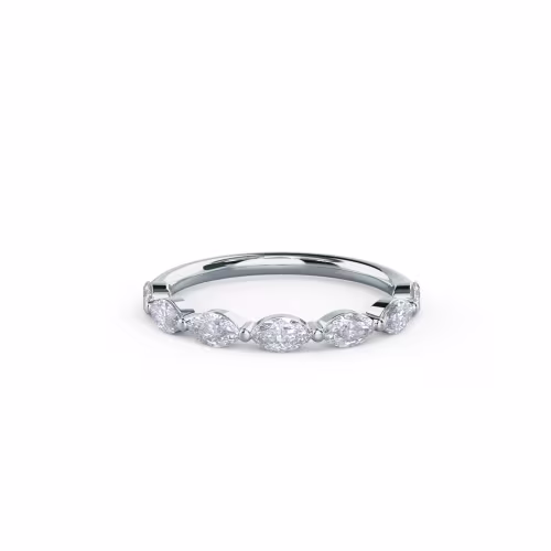 18k White Gold Marquise East-West Half Band featuring 0.7 ct Lab Diamonds (Main View)