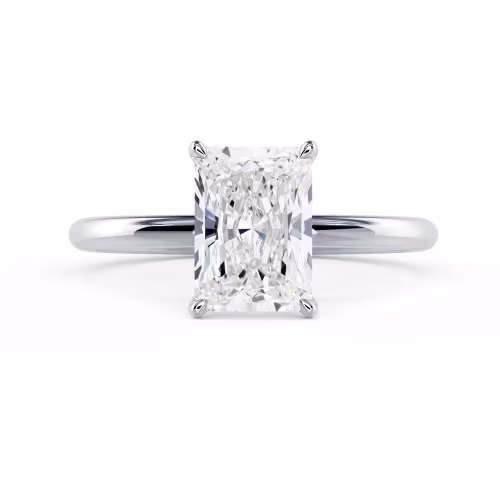 Created Diamonds Radiant Classic Four Prong Solitaire in White Gold (Main View)