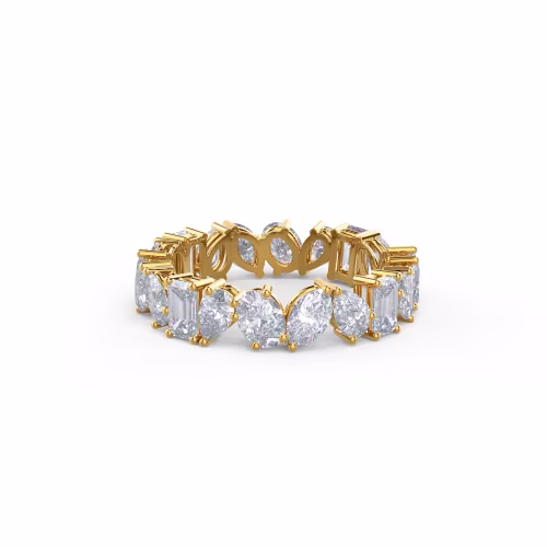 Exceptional Quality 2.5 Carat Lab Diamonds set in Yellow Gold Cassidy Eternity Band (Main View)