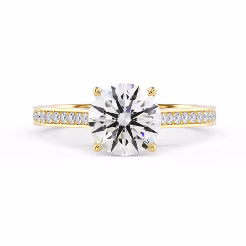 Lab Diamonds Channel Setting in Yellow Gold (Main View)